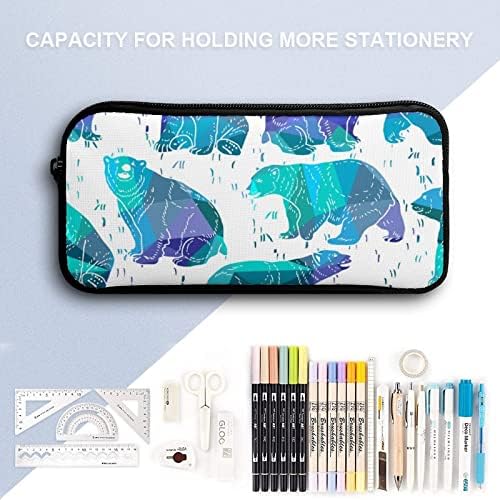 Incrível Polar Bear lápis Case de papelaria bolsa de caneta portátil Bolsa de armazenamento Organizer presente