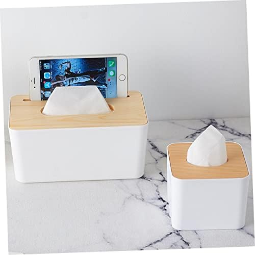 Caixa de lenço de lenço de papel de caixa de caixa de cabilock Box de cabilock guardanapo de carro guardanapo de papel multifuncional suporte de papel de madeira de madeira simples caixa de tecidos brancos