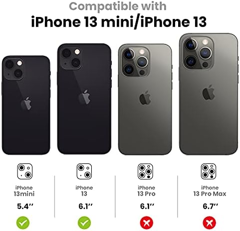 Tensea para iPhone 13 Mini / iPhone 13 Lens de câmera Protetor, 9H Tampa de vidro temperado Câmera Protetor de metal anel individual para iPhone 13Mini 5,4 polegadas / iPhone13 6,1 polegadas 2021