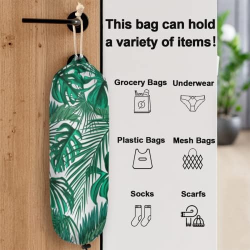 Tropical Palm Tree folhas de saco de plástico, Jungle Leaf Mount Mount Plastic Bag Organizer com carrinho de compras de corte