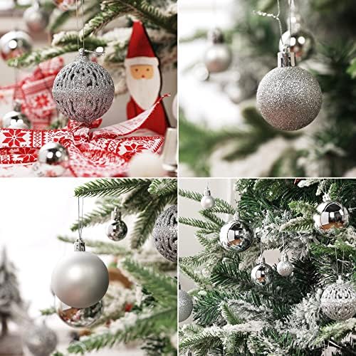 Bolas de Natal Brizled Silver, 100pcs Bolas de árvores de Natal, Bolas de Natal de Plástico Bola Decorativa Bola de Natal Bola Interior