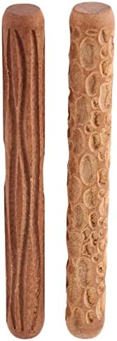 Rolinhos de modelagem de argila de 2pcs de 2pcs, paralelepípela de madeira padrão de argila de argila de argila