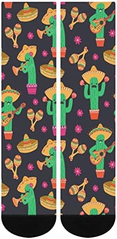 WeedKeycat Cute engraçado Cacto mexicano Cacto Socks Novelty Funny Print Graphic Casual Modery espessura para o outono da primavera