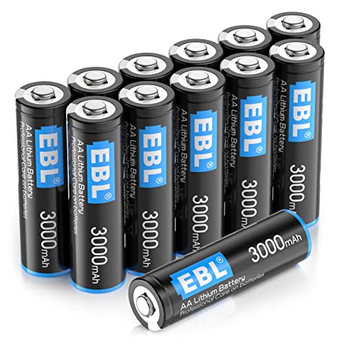 EBL 8 Baterias de lítio AA AA e 12 Baterias de lítio AA AA 3000mAh 1,5V-Volt constante de alto desempenho Dobrar uma