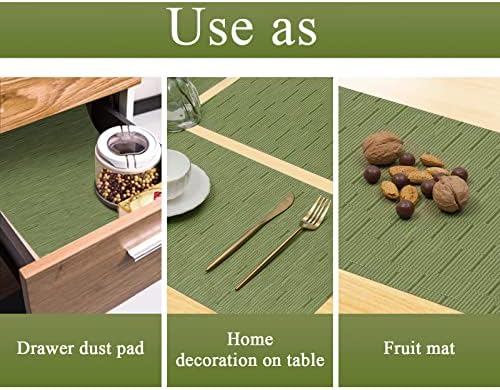 U'Artlines Green Placemats, PlacEmats Stain resistente a manchas não deslizáveis ​​laváveis ​​tapetes de mesa de PVC,
