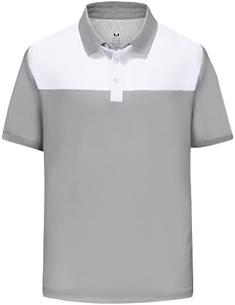 Camisa de pólo de manga curta masculina Bloco de colorido Esportes Camiseta de golfe seco