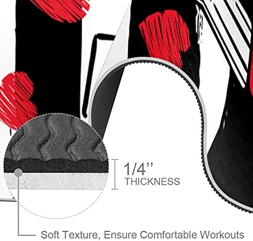 Mamacool Yoga Mat Lipstick e Black White Stripe Eco Friendly On Slip Fitness Exercition tapete para pilates e exercícios de piso