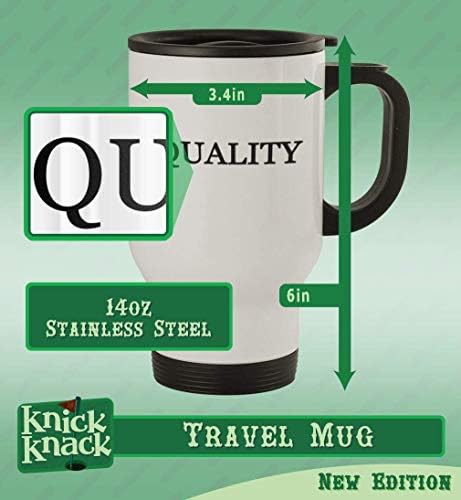 Presentes de Knick Knack NeedleWork - 14oz de aço inoxidável Hashtag Travel Coffee Caneca, prata