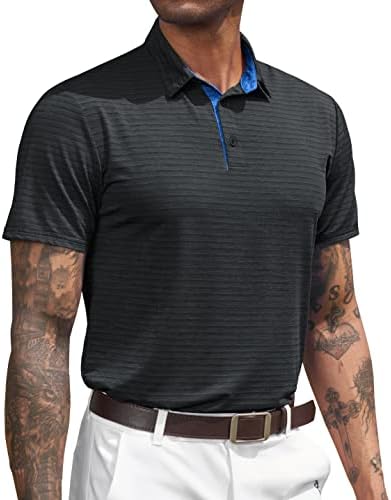 Derminpro Moda de Moda de Menção Casual Casual Manga Curta Camisas Polo de Golfe Rápido