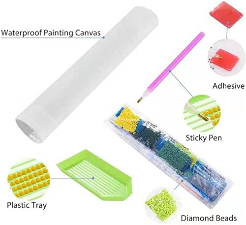 Kits de pintura de diamante de flores brancas, 5D DIAMENTOS DIY DOTS ART para adultos Kit de cristal de cristal de