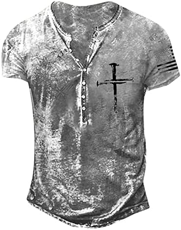 Homens confortáveis ​​camisetas Tops V Botão do pescoço 2023 Moda Casual Tees de verão impresso Blusa de manga curta Slim