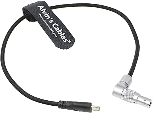2 pinos do ângulo reto rotativo masculino para micro -USB Cabo de alimentação para Arri Z Cam E2 Flagship to Nucleus