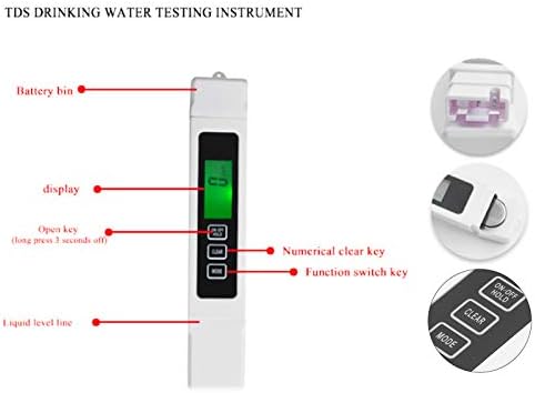 Walfront Water Quality Tester portátil Pen Pen Pen Pen do detector de monitor de água preciso