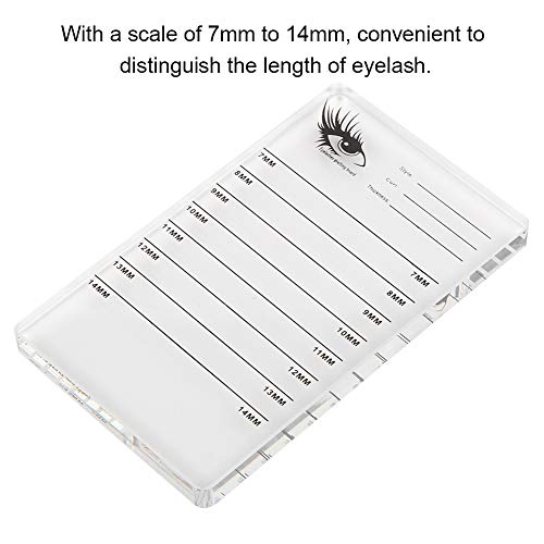 Placa de armazenamento de enxertia de cílios falsos, ferramenta de medição de cílios falsos para cílios para os olhos de armazenamento