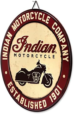 Marcas de estrada aberta Indian Motorcycle Company Round Metal Sign - Vintage Indian Motorcycle Company Sign para garagem,