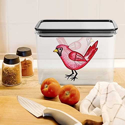 Caixa de plástico transparente com tampas com tampas de bins reutilizáveis ​​para lanches de cereais de cozinha.