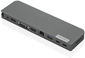 Lenovo USB-C Mini Dock, doca portátil 7 em 1 com HDMI, VGA, USB-C, USB 3.1, USB 2, 3,5 mm de áudio, Ethernet, 45W Charging,