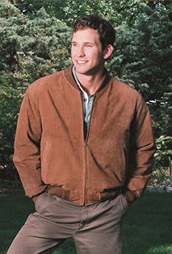Jaqueta de couro de camurça de beisebol masculino de Reed