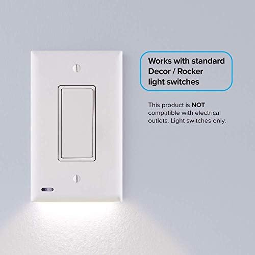 Snappower Switchlight - Light Light Light - Para interruptores de luz de um único - Placa do interruptor de luz com luzes