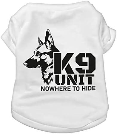 Camisa de cachorro da unidade K9 - Camiseta da polícia K9 Dog - Texto Design de roupas de cachorro