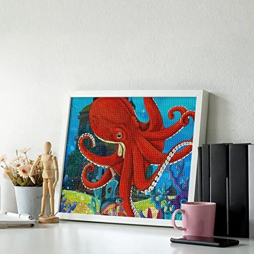 Castelo subaquático Octopus Diamond Painting Kits 5D DIY Full Drill Frill Rhinestone Arts Decoração de parede para adultos 16 x20