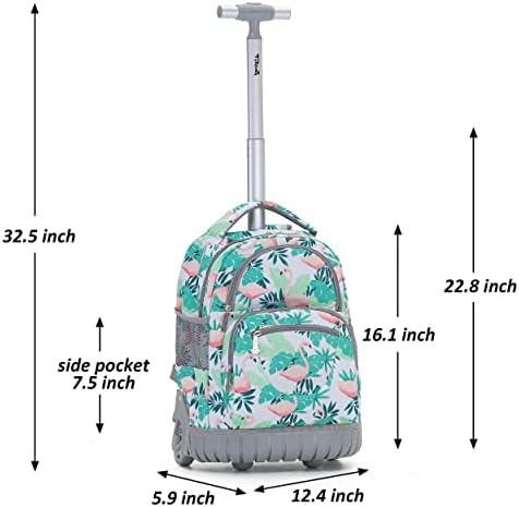 NOVA Mochila Tilami Rolling para crianças, mochila de laptop com rodas de 16 polegadas para garotas Bolsa de viagem