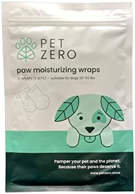Pet Zero Paw hidratante envolve -se, impede patas rachadas, protetor de pata, pata Soother, para cães de 20 a 55 libras, embalagem