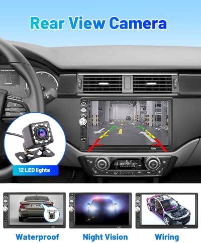 Apple CarPlay Head Unit Single Din Touchscreen Car Séreo com Bluetooth e Backup Camera Radio de carro de 7 polegadas com Android Auto Mirror Link Charge e FM Aux TF