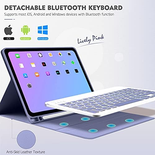 Caixa do teclado ABEIFAN PARA IPAD 10.5 IPAD AIR 3 10.5 2019 3ª Gen iPad Pro 10.5 2017 - teclado sem fio destacável com porta -lápis