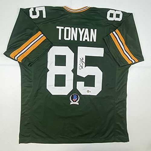 Autografado/assinado Robert Tonyan Green Bay Bay Green Football Jersey Beckett Bas Coa