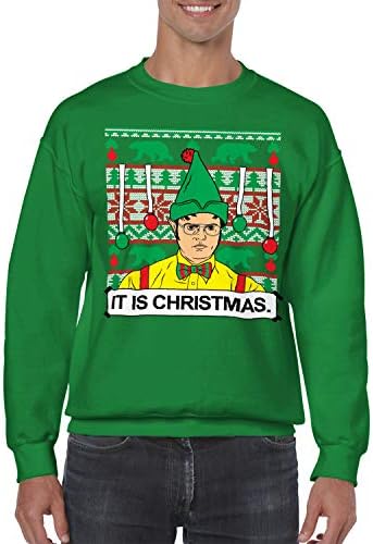 Dwight de vestuário forçado a espírito é o Natal Ugly Unisex Crewneck Sweater