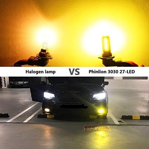 Phinlion 2504 Bulbos de nevoeiro LED amarelo 3000 lúmens super brilhante 3030 27-SMD 12276 2504 PSX24W Substituição da lâmpada LED para luzes DRL ou lâmpadas de nevoeiro, amarelo dourado