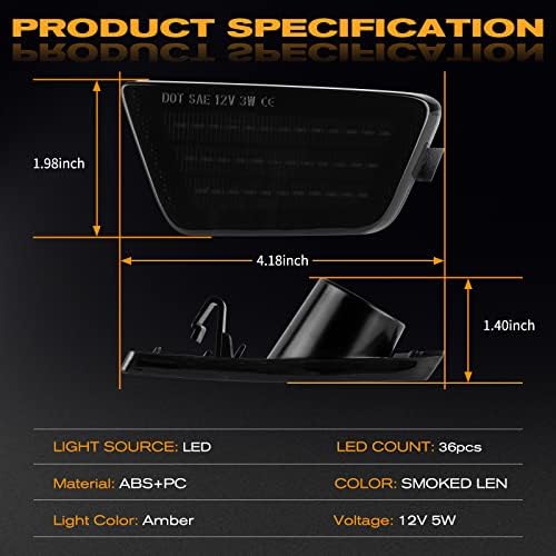 Conjunto de luz do marcador lateral do LED GEMPRO para Chevy Cruze 2011-2015 Lâmpadas de pisca-pisca de motorista e passageiro 2pcs