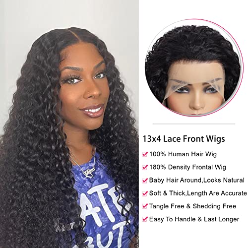 Cabelo de peruca frontal de renda cacheada 180% de densidade 13x4 perucas de glueless cabelos humanos pré -arrancados perucas brasileiras para mulheres negras cabelos humanos