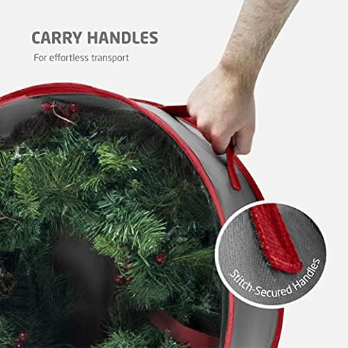 Zober 2-Pack Christmas Wreath Storage Recipiente de armazenamento transparente de 36 polegadas e respirável Material