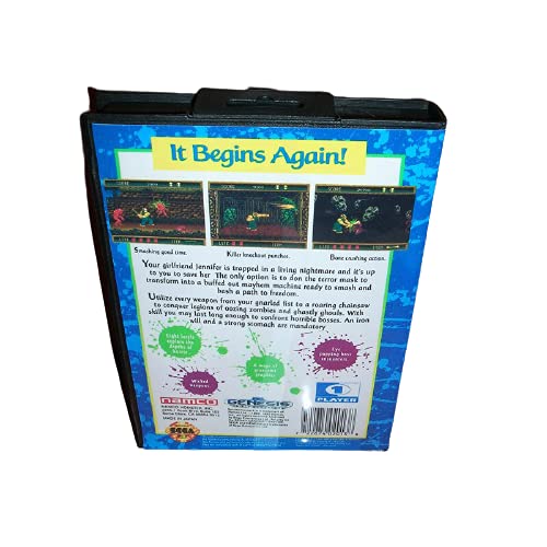 Aditi splatter house 2 campa nos EUA com caixa e manual para sega megadrive gênese videogame console de 16 bits card