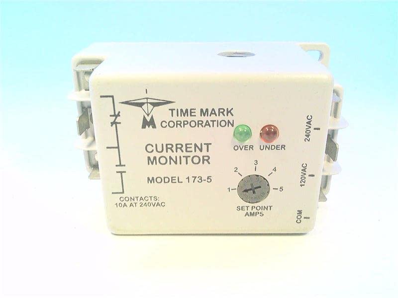 Time Mark Corp 173-5-120/240 120 ou 240V Tensão de alimentação CA, monitor de corrente CA, corrente de entrada de 1 a 5 amperes,