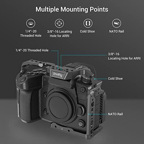 CAGA DE SMING GH6 para Panasonic GH6, gaiola completa com trilho integrado da OTAN, montagem de calçados frios e