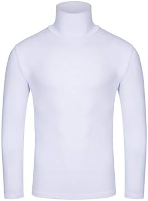 Sorto de pulôver de gola alta masculina do Zdfer, camisa de cor sólida de manga comprida camisa de tampa de fundo de fundo de manga