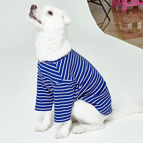 Lucky petter nova camisa de cachorro listrada para pequenos cães grandes camiseta macia cão respirável camisa de algodão