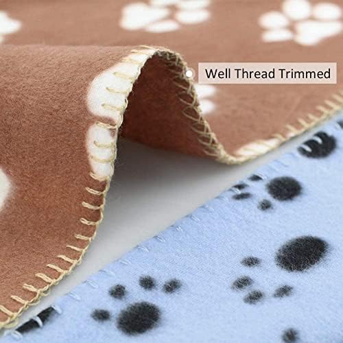 Comsmart Pet Blanket Dog Cat Pão cobertores de lã de dormir capa da cama de tapete com estampa de pata para cachorro de