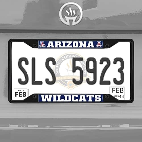 Fanmats 31243 Arizona Wildcats Metal Plate Plate Frame Black acabamento