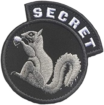 Gancho de patch de esquilo secreto e loop moral tático Aplique Apertador Militar bordado Patch 2pcs