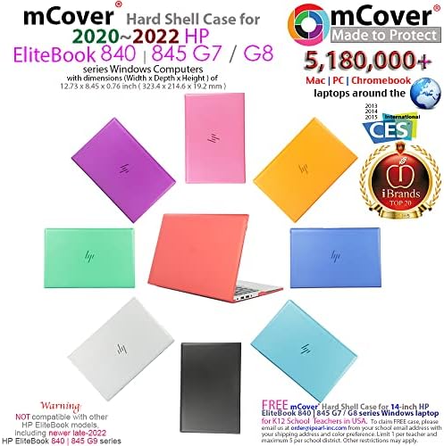 Caso McOver apenas compatível para 2020 ~ 2022 14 HP Elitebook 840 G7 / G8 | Elitebook 845 G7 / G8 Laptop Windows - Red