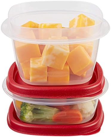 Rubbermaid Easy Encontre as tampas de contêineres de armazenamento de alimentos, conjunto de corredores vermelhos e 6 peças