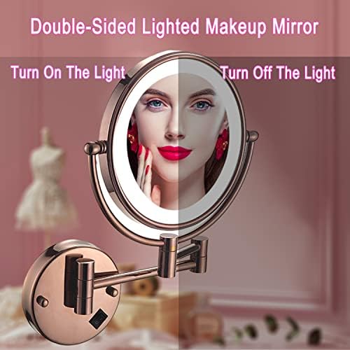 Espelho de maquiagem srvnt com leve e redondo espelho de barbear espelho montado na parede espelho de ampliação da