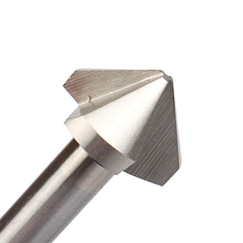 1pc 4.5-50mm 3 flauta 90 graus HSS M2 6542 Bits de perfuração da ferramenta de chanfro de contagem para aço inoxidável liga de