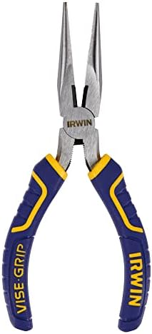 Irwin Vise Grip alicate, alicate de nariz longo, 6 polegadas, para corte de serviço pesado e flexão