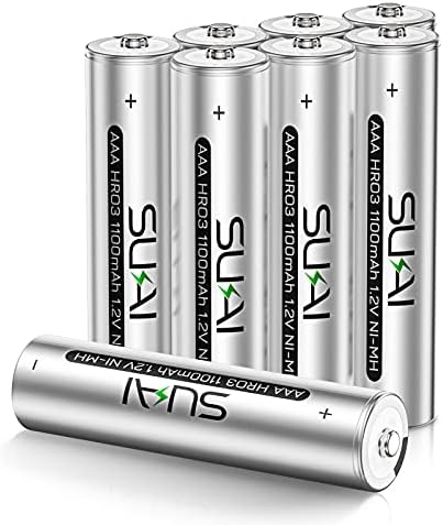 Pilhas AAA recarregáveis ​​de Sukai triplas baterias AAA, 1100mAh de alta capacidade de longa duração de 1,2V Ni-MH Baterias AAA