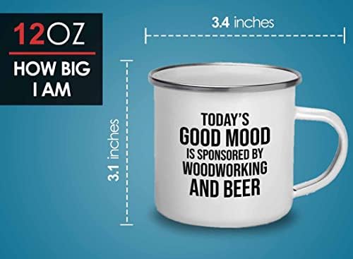 Hobby Camper Caneca 12oz - Woodworking and Beer - Carpenter Outdoor Activity Builder Operator Operator Labor Worker Laborer Project
